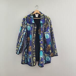 Victor Costa 100% Silk Floral Jacket 1X